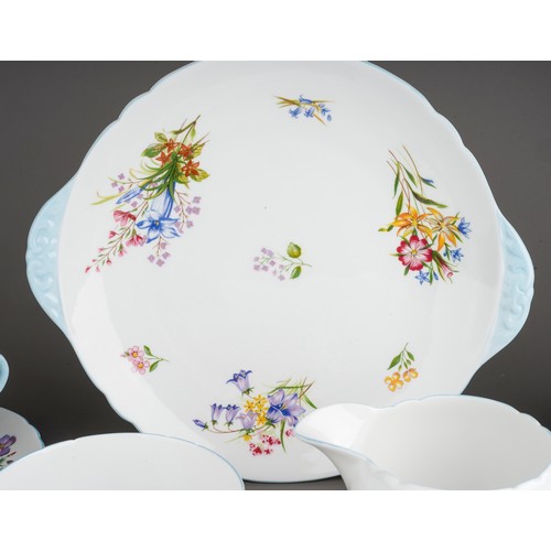 474 - A Shelley fine bone china six piece Wild Flowers pattern no: 13668 tea set comprising: cups, saucers... 