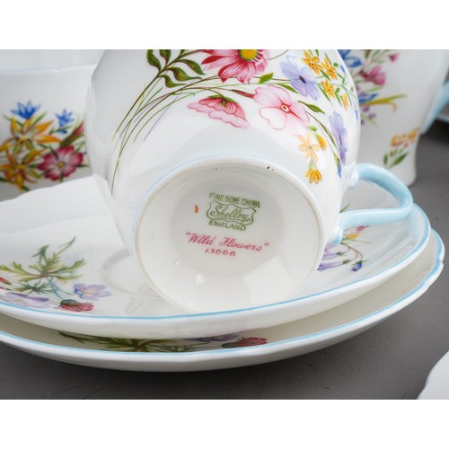 474 - A Shelley fine bone china six piece Wild Flowers pattern no: 13668 tea set comprising: cups, saucers... 