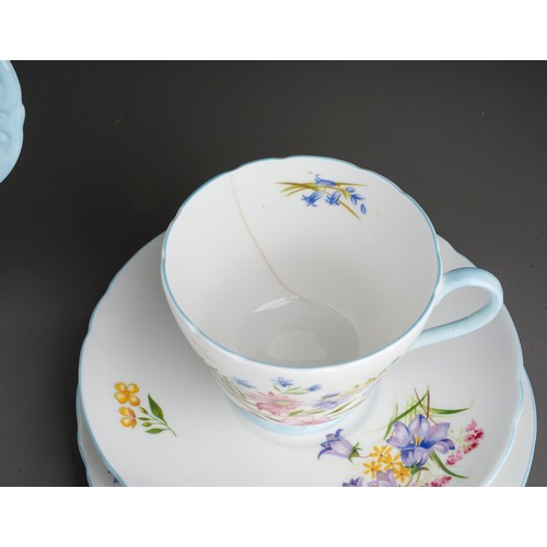 474 - A Shelley fine bone china six piece Wild Flowers pattern no: 13668 tea set comprising: cups, saucers... 