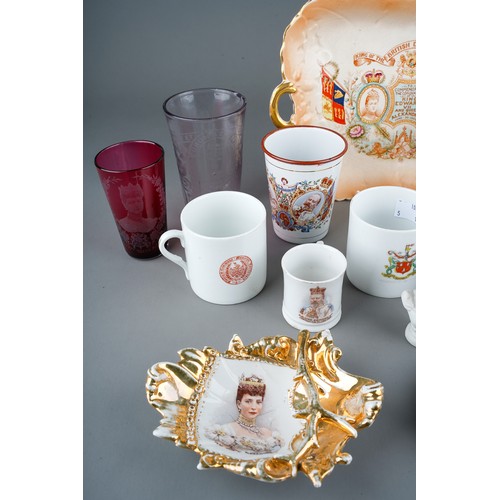 83 - Royal Memorabilia: a collection of ceramics and glass commemorating the 1902 Coronation of Edward VI... 