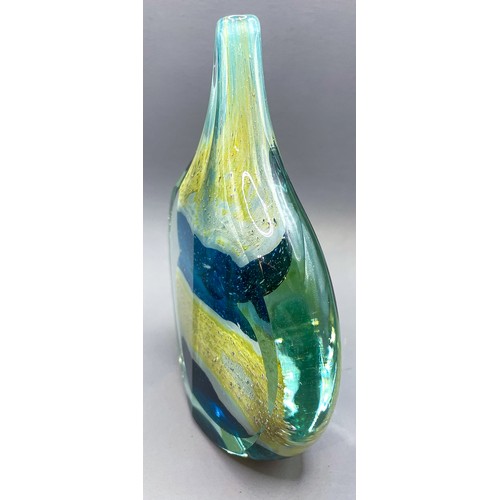 174 - Mdina fish glass vase together with anoter Mdina paperweight and Ditchfield Glasform pear paperweigh... 