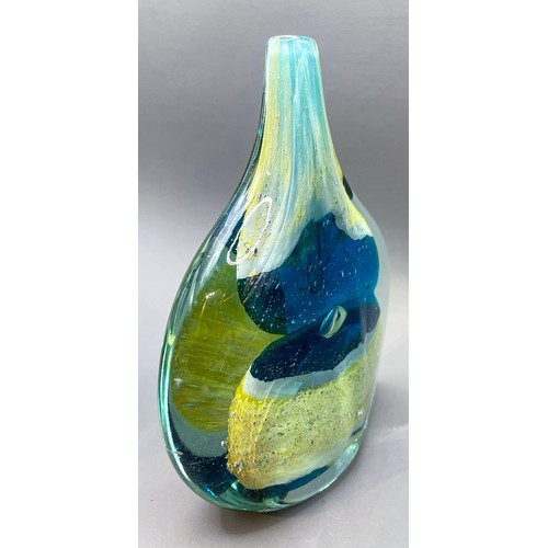 174 - Mdina fish glass vase together with anoter Mdina paperweight and Ditchfield Glasform pear paperweigh... 