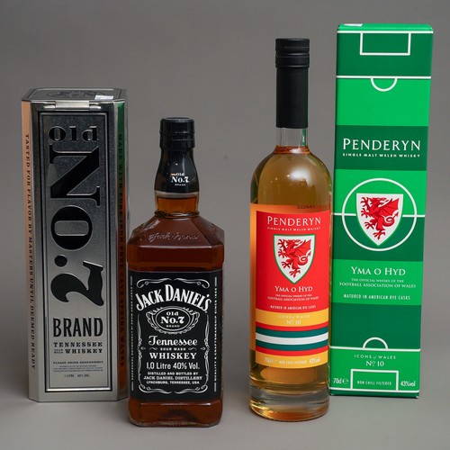 624 - 1 bottle of Penderyn single malt Welsh whisky and 1 bottle of Jack Daniel's Charcoal Mellowed Old No... 