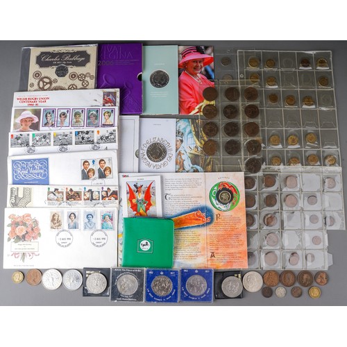 617 - Collection of coins to include current £2 and 50 P coins, commemorative crowns, Royal Mail Stamp fir... 