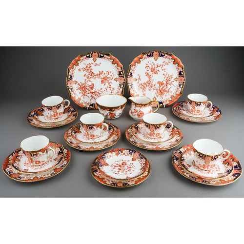 496 - Royal Crown Derby 2712 pattern tea set for 6 including 6 trios,  2 cake plates , extra side plate an... 