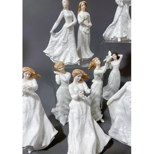 498 - 18 Royal Doulton figures from the Sentiments collection,  each approx. 15 cm tall