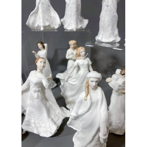 498 - 18 Royal Doulton figures from the Sentiments collection,  each approx. 15 cm tall