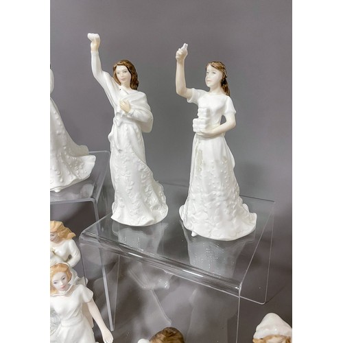 498 - 18 Royal Doulton figures from the Sentiments collection,  each approx. 15 cm tall