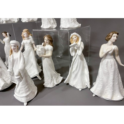 498 - 18 Royal Doulton figures from the Sentiments collection,  each approx. 15 cm tall