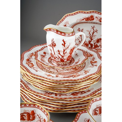 491 - A Coalport Indian Tree six piece (six place) dinner and tea service to include: scalloped dinner, lu... 