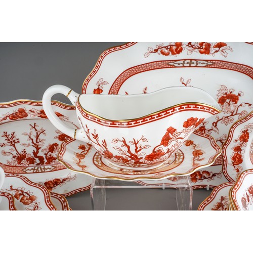 491 - A Coalport Indian Tree six piece (six place) dinner and tea service to include: scalloped dinner, lu... 