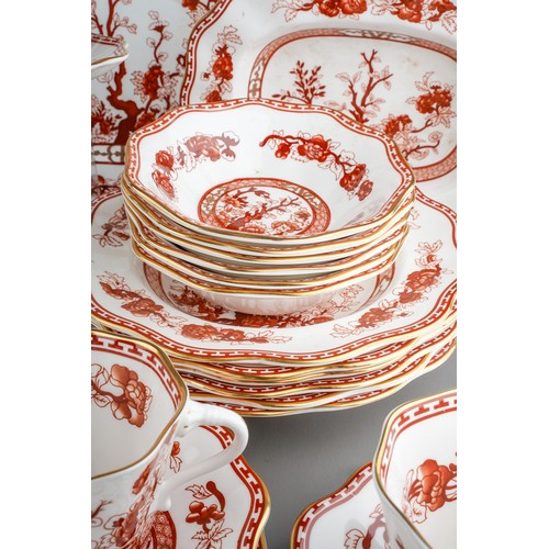 491 - A Coalport Indian Tree six piece (six place) dinner and tea service to include: scalloped dinner, lu... 