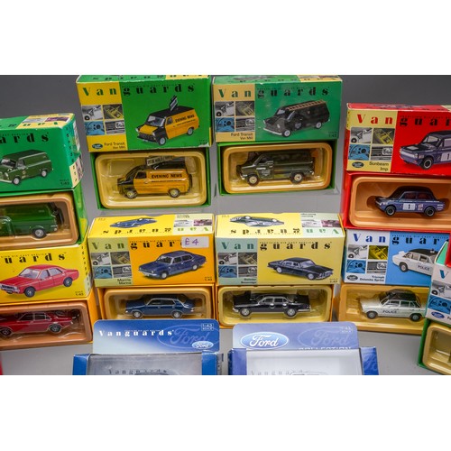 587 - Vanguards Diecast Collection of 16 boxed vehicles all boxed to include transit vans.