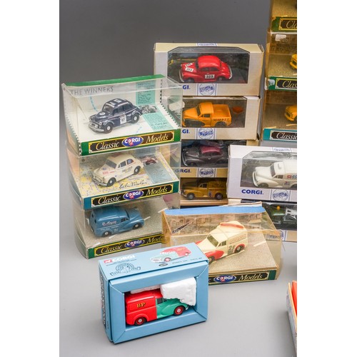 590 - Corgi diecast collection of three boxed Morris Minor vechicles (2 boxes)