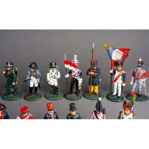 347 - A large quantity of Del Prado Napoleonic metal military figurines approx 80 in 2 trays (q)