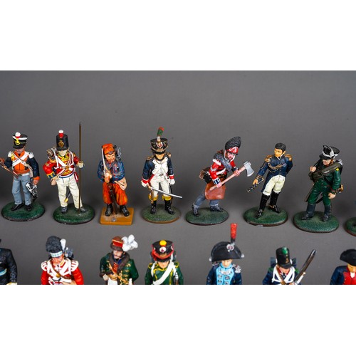 347 - A large quantity of Del Prado Napoleonic metal military figurines approx 80 in 2 trays (q)