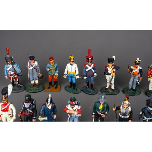 347 - A large quantity of Del Prado Napoleonic metal military figurines approx 80 in 2 trays (q)