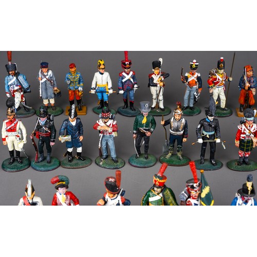 347 - A large quantity of Del Prado Napoleonic metal military figurines approx 80 in 2 trays (q)