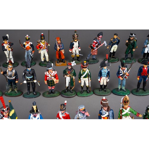 347 - A large quantity of Del Prado Napoleonic metal military figurines approx 80 in 2 trays (q)