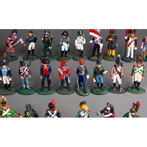 347 - A large quantity of Del Prado Napoleonic metal military figurines approx 80 in 2 trays (q)