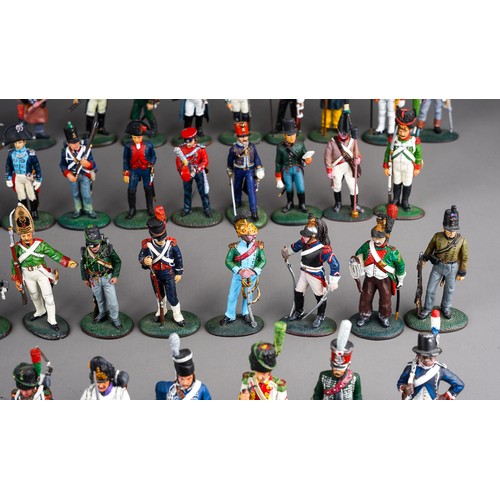 347 - A large quantity of Del Prado Napoleonic metal military figurines approx 80 in 2 trays (q)