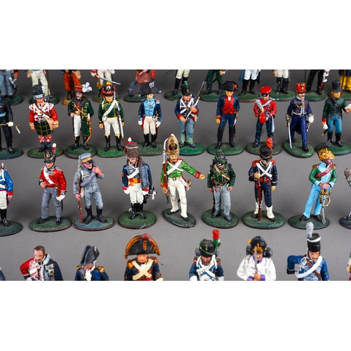 347 - A large quantity of Del Prado Napoleonic metal military figurines approx 80 in 2 trays (q)