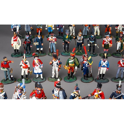 347 - A large quantity of Del Prado Napoleonic metal military figurines approx 80 in 2 trays (q)