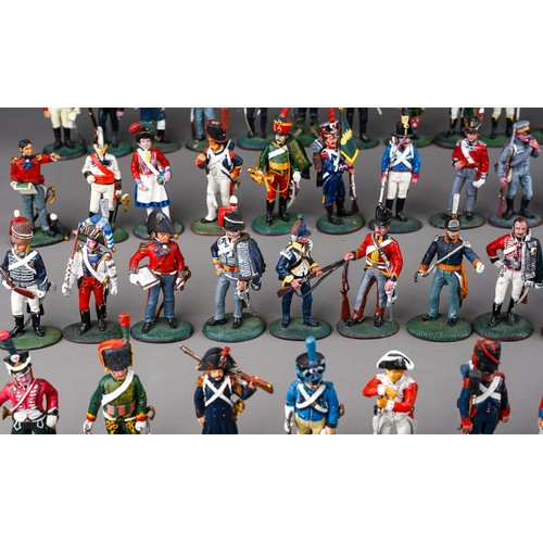 347 - A large quantity of Del Prado Napoleonic metal military figurines approx 80 in 2 trays (q)