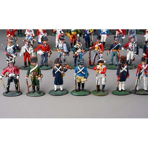 347 - A large quantity of Del Prado Napoleonic metal military figurines approx 80 in 2 trays (q)