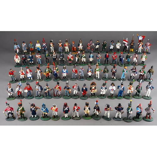 347 - A large quantity of Del Prado Napoleonic metal military figurines approx 80 in 2 trays (q)