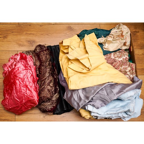 198 - Assorted vintage clothing, materials, wooden coat hangers, hats, shoes etc (fancy dress included) - ... 