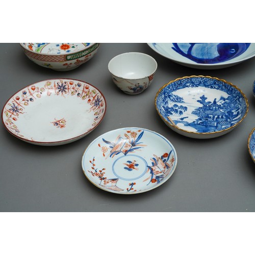 115 - Assorted Asian ceramics to include two 18th Century Chinese Export tea bowls, an 18th Century plate ... 