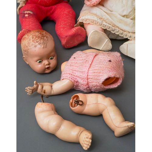 118 - Collection of assorted vintage dolls, celluloid and vinyl makers to include Pedigree, Rodnoid and fu... 