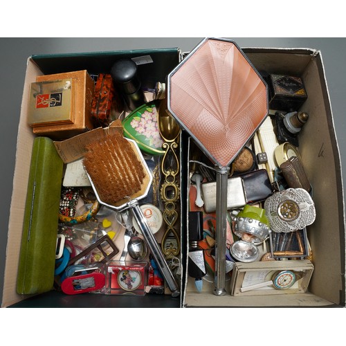 119 - Assorted Collector's lot to include: costume jewellery, chrome dressing table mirror and brush, silv... 