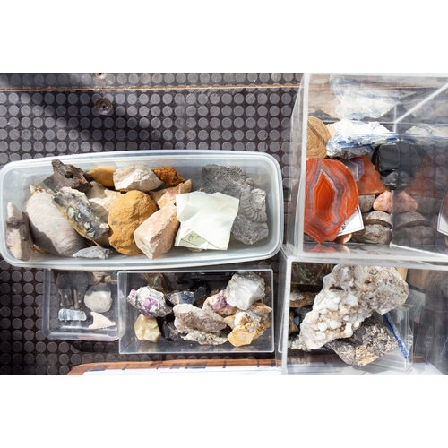 112 - One box of sample rocks, including Derbyshire