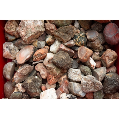 115 - A large collection of rock and stone samples in 15 containers