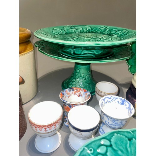 126 - Assorted ceramics to include: Rockingham pattern 1150 trio (cup, saucer and plate), five various egg... 