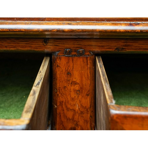 136 - Large oak Welsh dresser with 3 draw and 3 door base, H hinges and brass handles