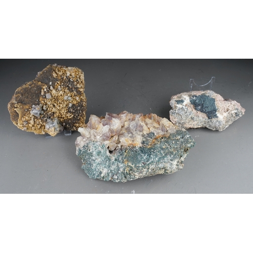 143 - Three crystal specimens, 17cm / 18cm / 23cm (3)