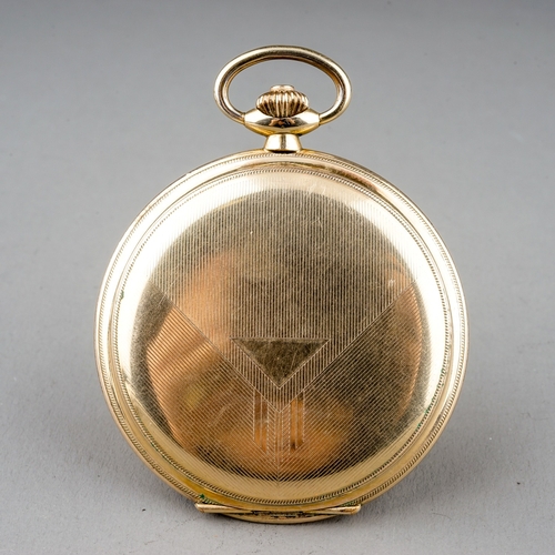 151 - A rolled gold Swiss super slim 1920's pocket watch, 40mm champagne dial with Arabic numerals, subsid... 