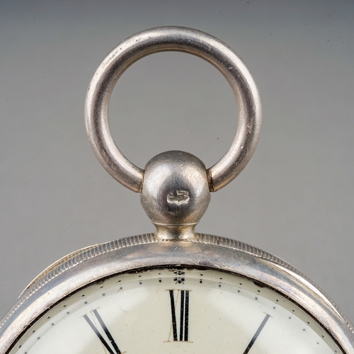 152 - A Victorian silver open face pocket watch, 45mm white enamel dial with Roman numerals, subsidiary se... 