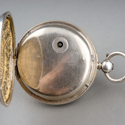 154 - A Victorian silver open face pocket watch, 44mm white enamel dial with Roman numerals and subsidiary... 