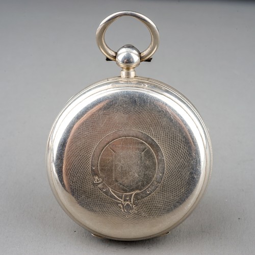 156 - A Victorian silver open face pocket watch, 45mm white enamel dial with Roman numerals and subsidiary... 