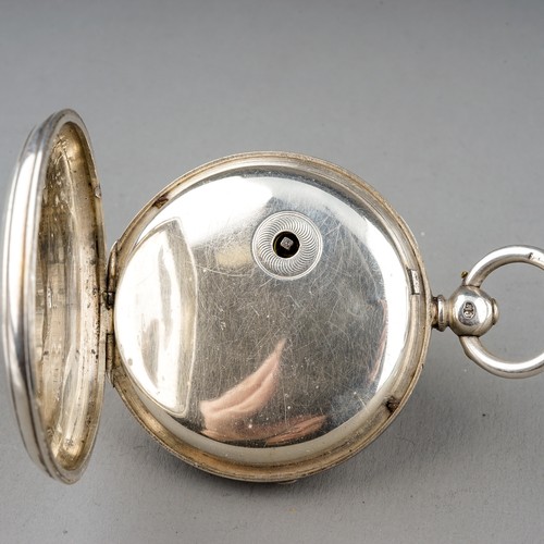 157 - A Victorian silver openface pocket watch, 42mm white enamel dial with Roman numerals and subsidiary ... 