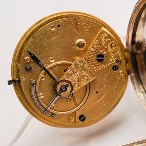 157 - A Victorian silver openface pocket watch, 42mm white enamel dial with Roman numerals and subsidiary ... 