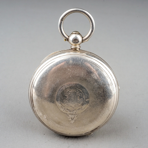 157 - A Victorian silver openface pocket watch, 42mm white enamel dial with Roman numerals and subsidiary ... 