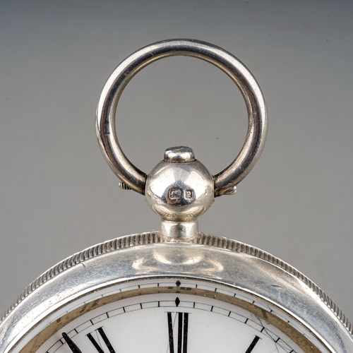 158 - A Victorian silver J.G. Graves Express English Lever openface pocket watch, 42mm white enamel dial w... 