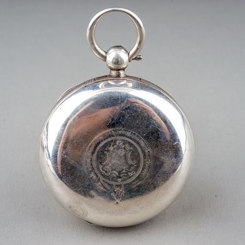 159 - A Victorian silver open face pocket watch, 45mm white enamel dial inscribed 'The Express English Lev... 