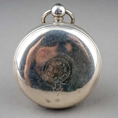 160 - A Victorian silver open face pocket watch, 45mm white enamel dial with Roman numerals and subsidiary... 