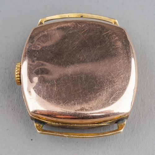 172 - A gentleman's 9ct gold cased watch head, circular dial with subsidiary seconds, total gross weight a... 